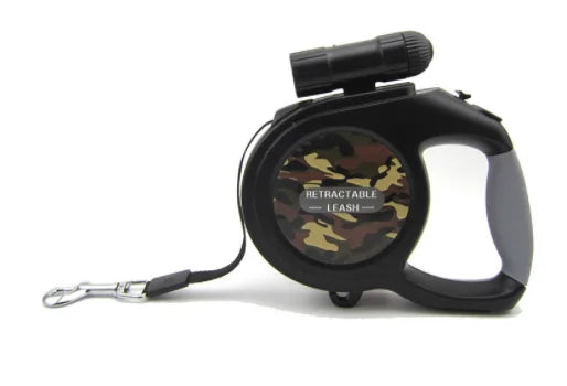 CAMO Dog Retractable Leash with Light Automatic Extendable Large Pet Lead Strong Pets Traction Rope for Big Dogs Walking 190 kg