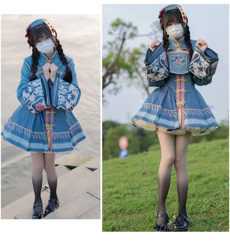 Vampire Easter Zombie Costume Cosplay Women Lolita Dress Hat Wig Anime Maid Chinese Carnival Party Gothic Clothes Skirt Outfit