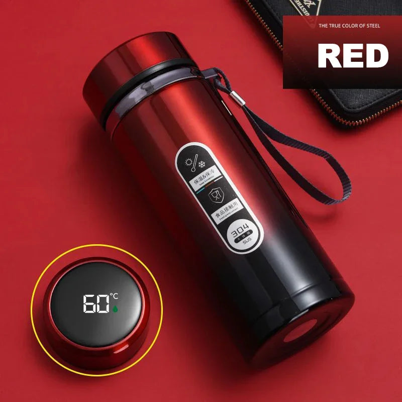 StainlessSteel Thermos Bottle with LED Temperature Display, 500-1000ML