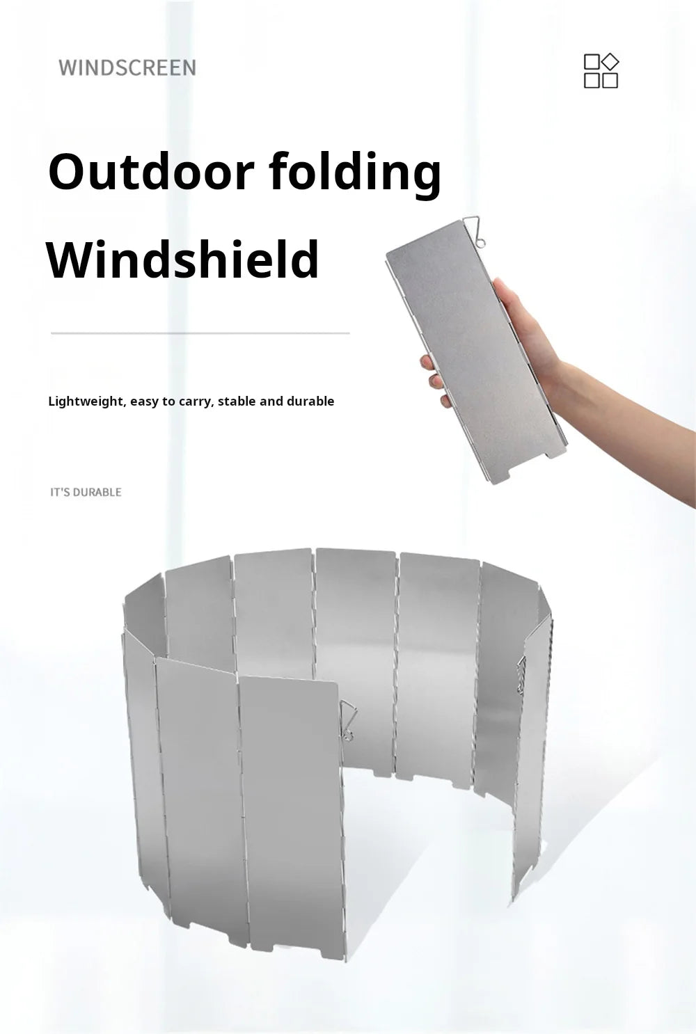 Ultralight Outdoor 10 Plates Foldable Wind Shield Camping Stoves Windshield Foldable Gas Cookers Wind Deflectors Stove