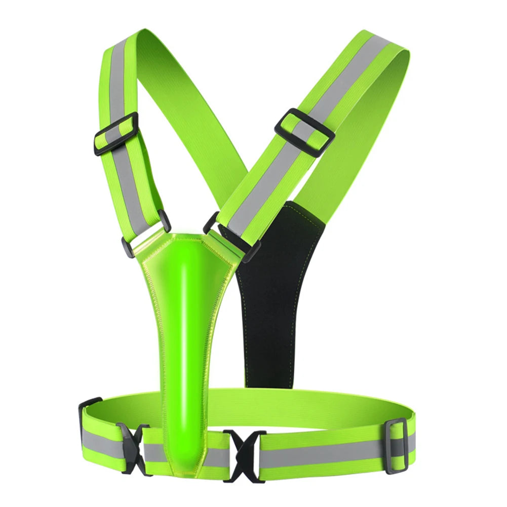 High Visibility Safety Reflective Vest USB Rechargeable LED Running Light Adjustable Cycling Vest Night Warning Work Sports Vest