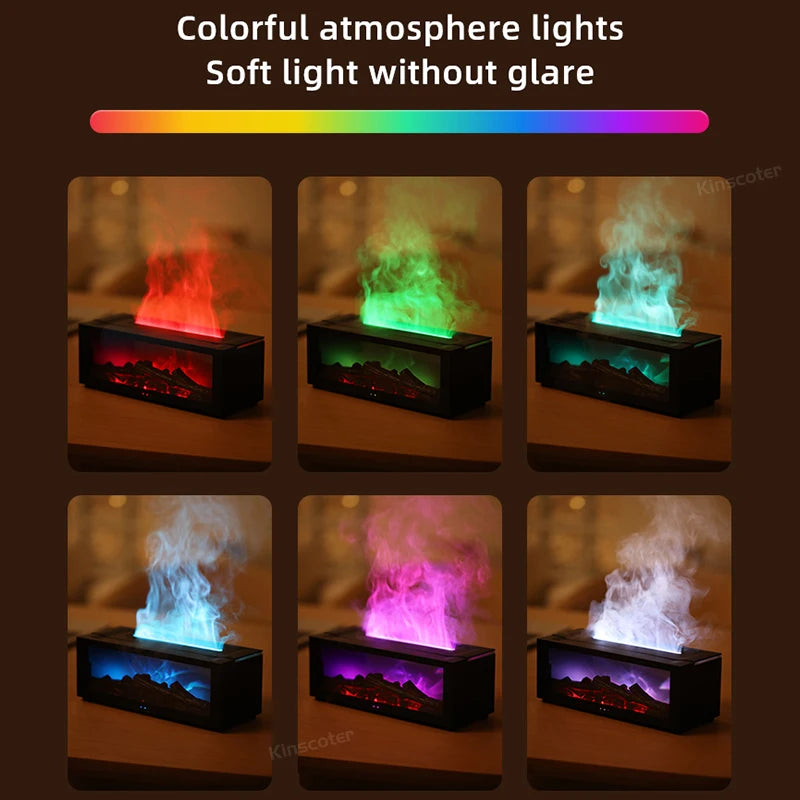 Creative Fireplace Aroma Diffuser Essential Oil Air Humidifier Difusor Remote Control Desktop Decoration for Home Holiday Gift