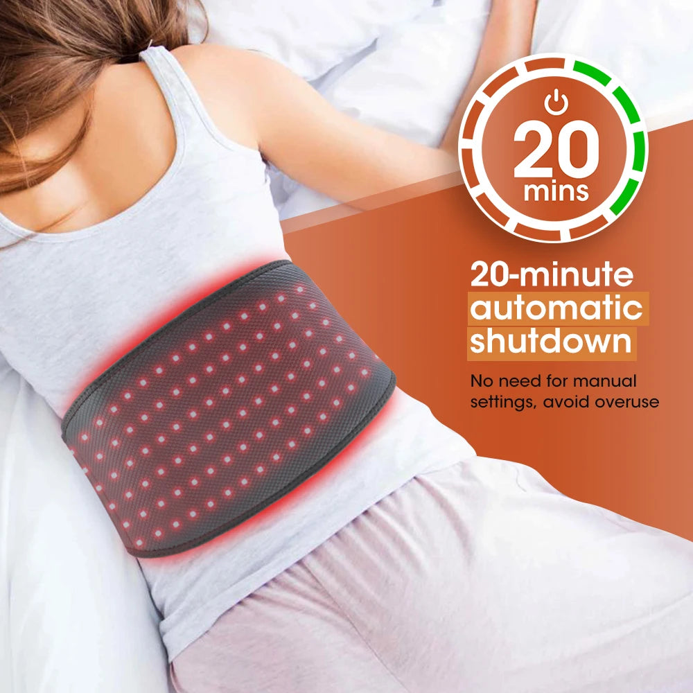 LED Red Light Belt 120Pcs 660nm & 850nm Beads Household Waist Belt Skin Rejuvenation Fatigue Reduction Direct Plug Power Supply