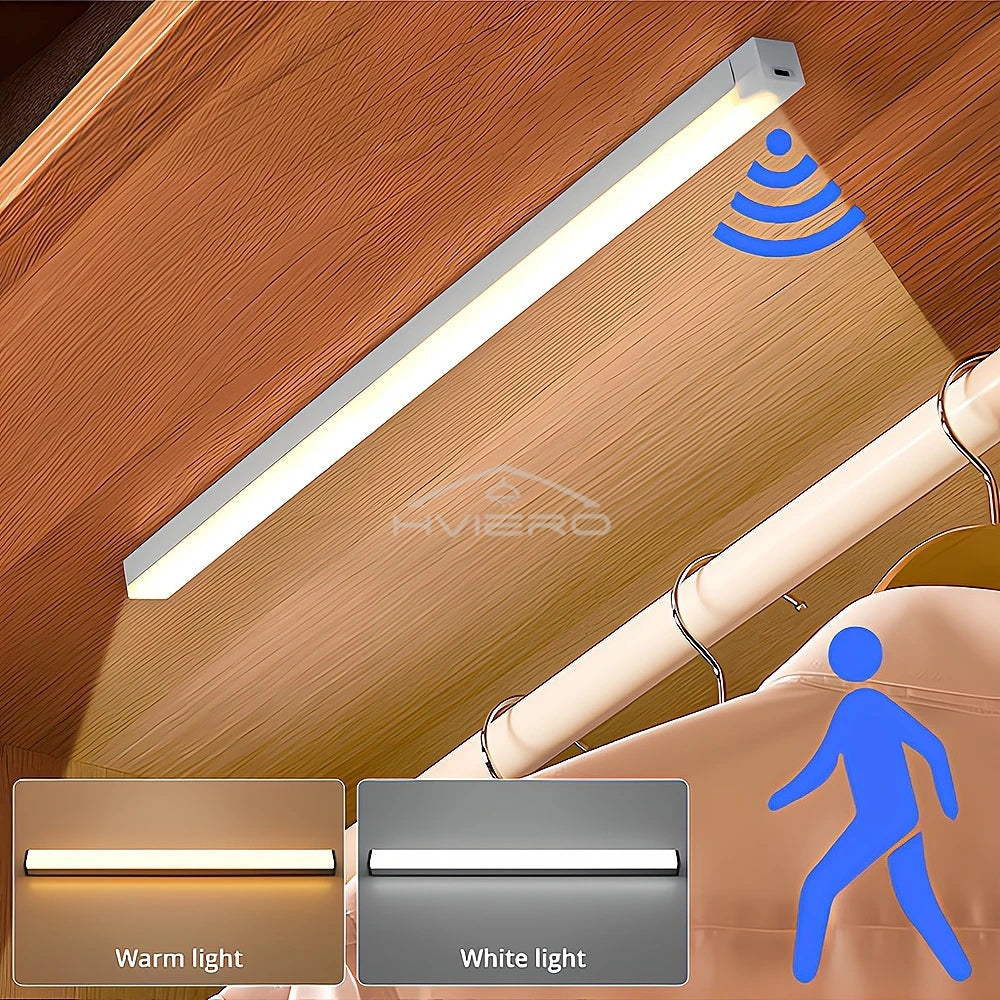 Motion Sensor Night Lights Wireless LED Cabinet Lamps USB Rechargeable Magnetic For Wardrobe Room Closet Kitchen Aisle lighting