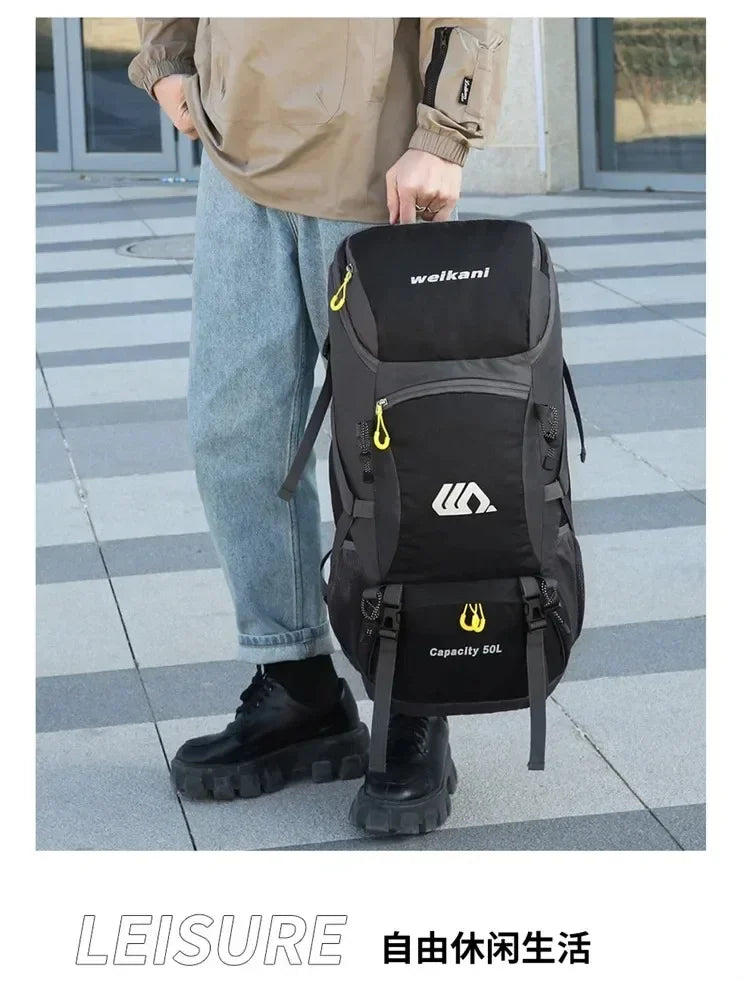 50L Travel Backpack Camping Bag For Men Large Hiking Bag Tourist Rucksack Waterproof Outdoor Sports Climbing Mountaineering Bag