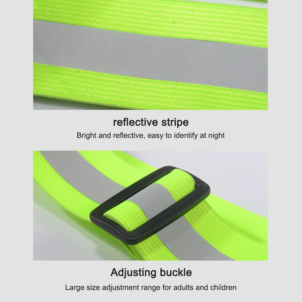 High Visibility Safety Reflective Vest USB Rechargeable LED Running Light Adjustable Cycling Vest Night Warning Work Sports Vest