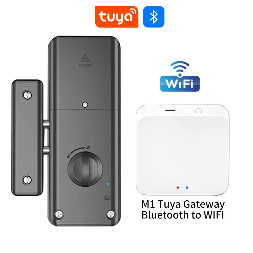 No Drilling Smart Tuya App Bluetooth Indoor Invisible Lock for Wooden Door Electronic 13.56 IC Card Lock Support Gateway to Wifi