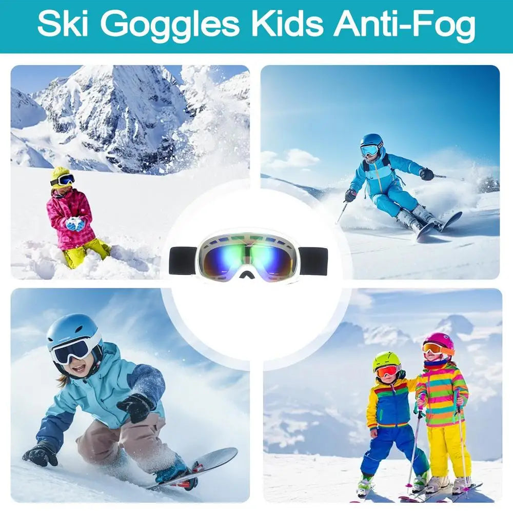 Snowboard Goggles For Youth Anti-Fog Ski Goggles Snowboard Goggles Soft Snow Goggles Skiing Goggles For Children Boys Girls