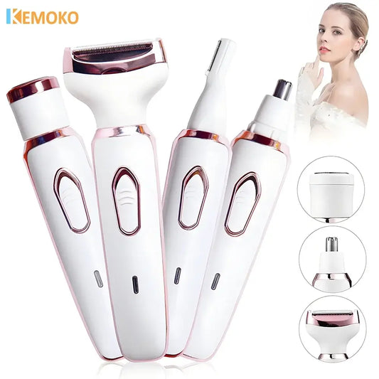 Women Hair Razor,4 In 1, Rechargeable, Face, Leg, Armpi,Bikini, Pubic.