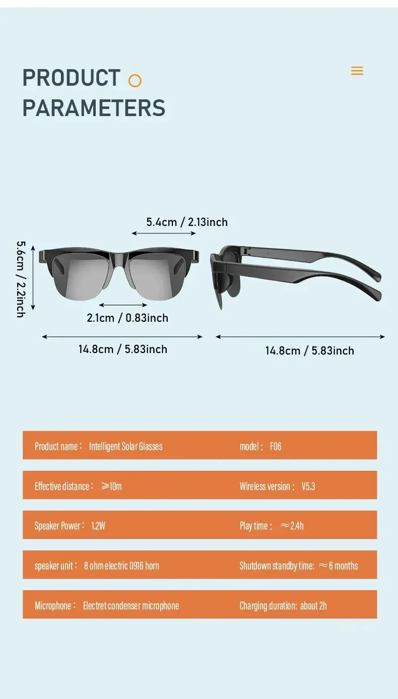 Xiaomi Smart Sunglasses Glasses Bluetooth Call Outdoor Sports Headphones HIFI Blue Light Waterproof Anti-UV For Men And Women