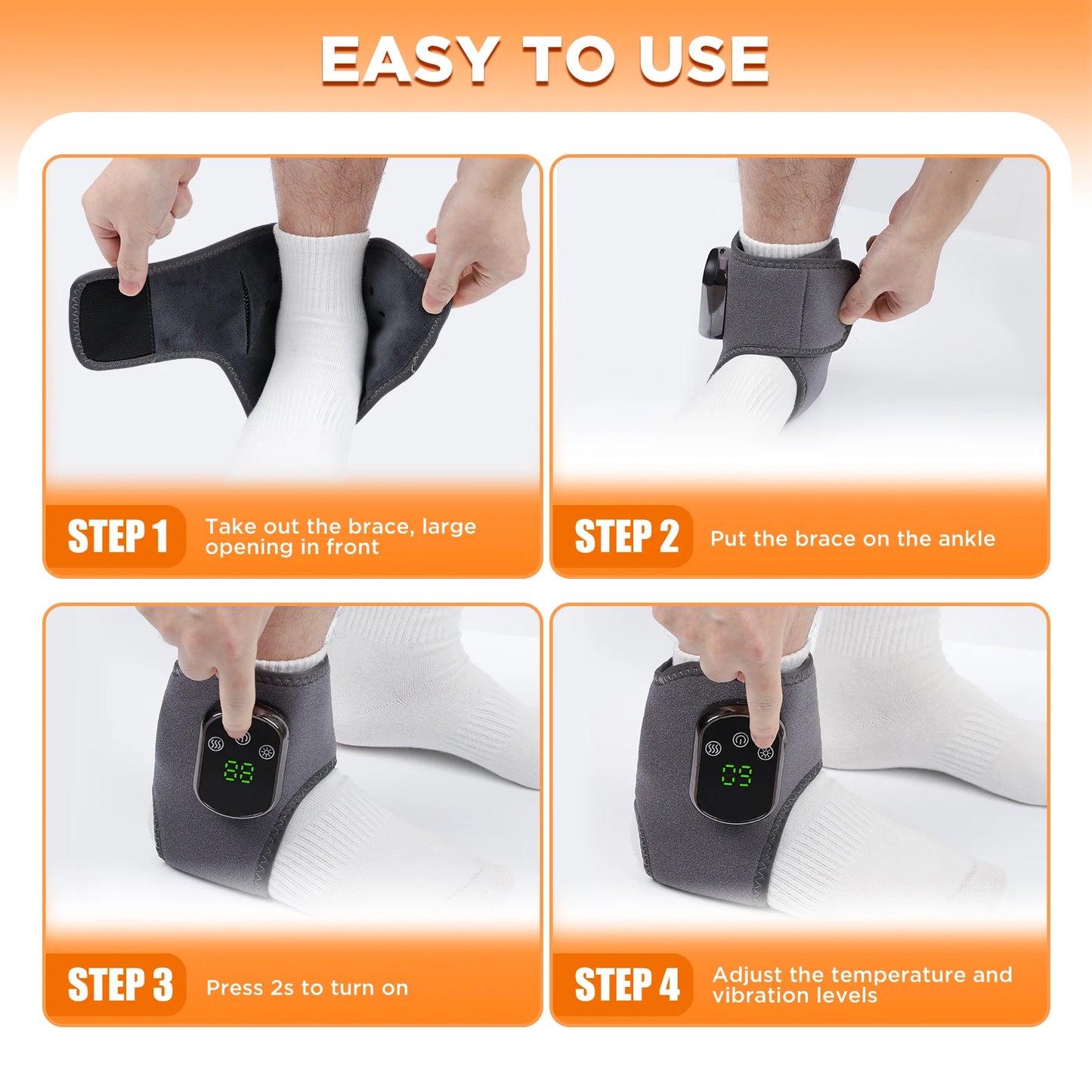 Electric Ankle Protector Ankle & Wrist Massager Foot Brace Hot Compress Vibration Ankle Support Guard Band Muscle Relaxation
