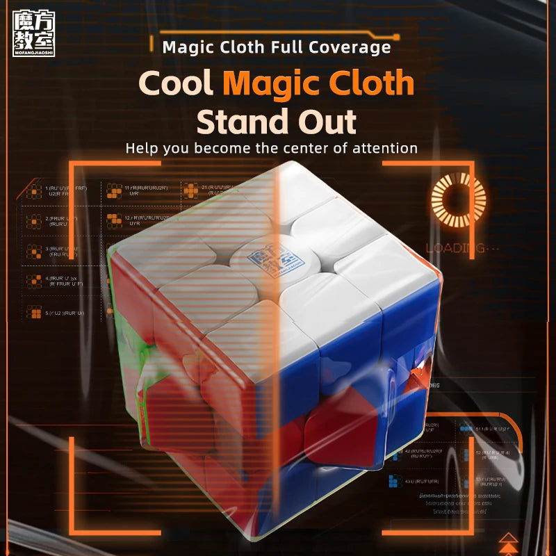 MoYu Meilong 3M V2 Magnetic /Magic Clothes Magic Cube Black/ Stickerless3x3 Speed Cube Educational Puzzle Toys For Kids
