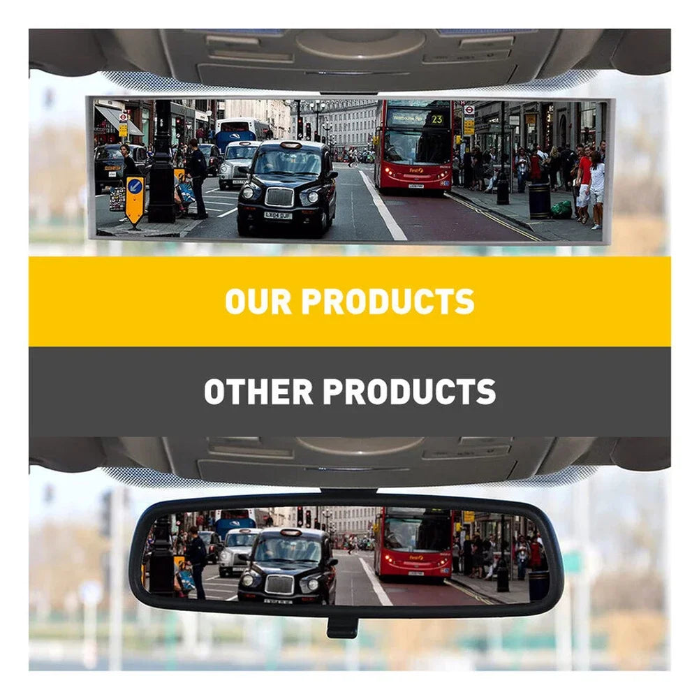 285MM Wide Convex Interior Clip On Rear View Clear Mirror Universal Anti Glare Anti-fog Panoramic Rear View Mirror Curved Mirror