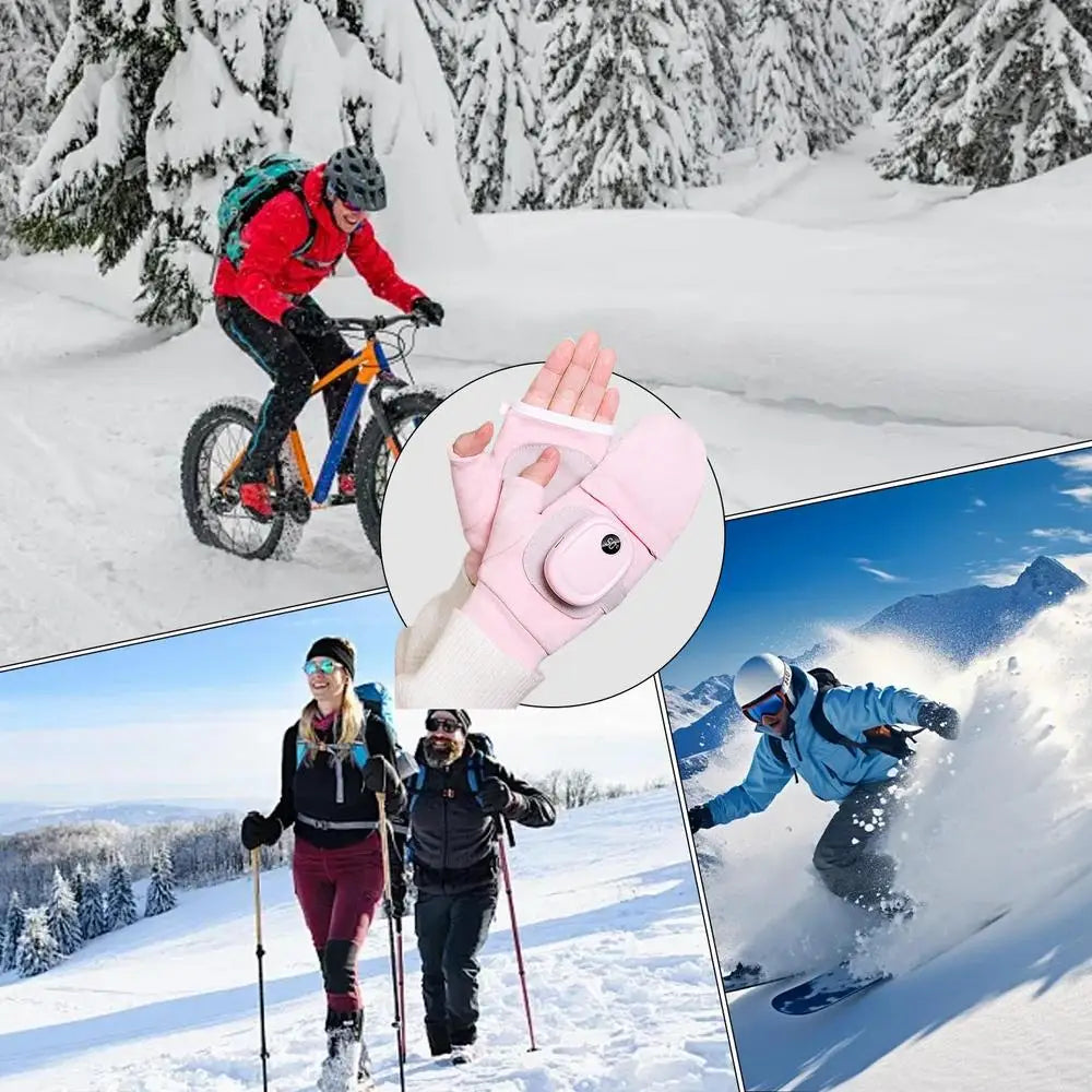 Heated Gloves For Men Men Women USB Fingerless Winter Heated Gloves USB Hand Warmer Gloves For Typing Cycling Skiing With 3