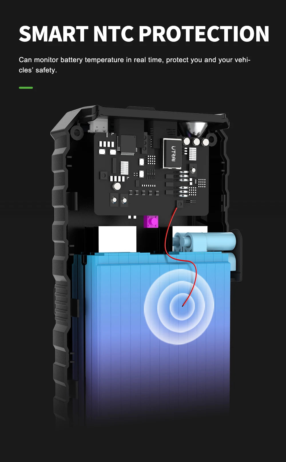 UTRAI Power Bank 2500A Jump Starter Portable Charger Car Booster 12V Auto Starting Device Emergency Car Battery Starter