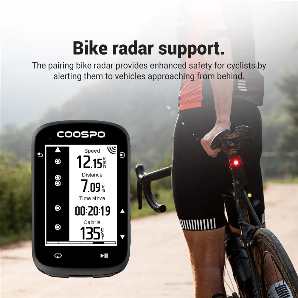 COOSPO CS500 Route Navigation Bike Computer GPS Cycling Odometer Wireless Bicycle Speedometer Cycle Stopwatch ANT+ Bluetooth5.0