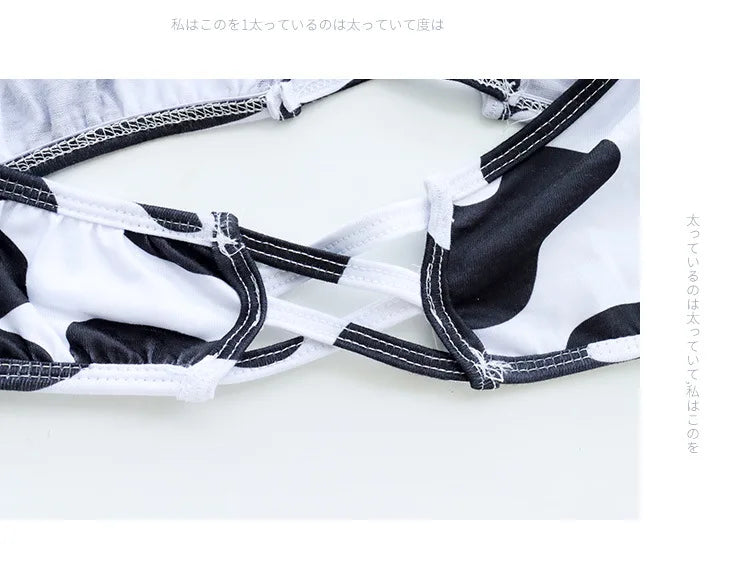 Cow Series Swimsuit Bodysuit Bikini Maid Unifrom Costume Summer Beach Kawaii Girl Swimwear Skirt Uniform Set Cosplay