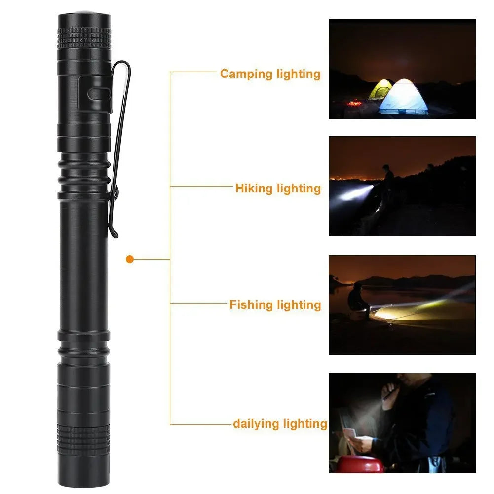 Small Mini LED Flashlight Handheld Pen Light Flashlight Tactical Pocket Torch PenLight with Clip Led Pen Flashlight