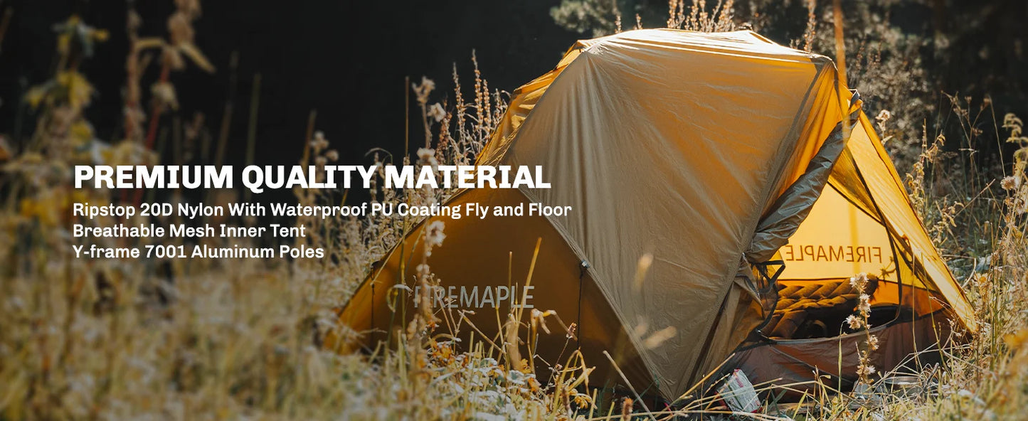 Fire-Maple Tropics Ultralight Backpacking Tent 2 Person 20D Waterproof Easy Setup Hiking Mountaineering Cycling Trekking 1.95KG