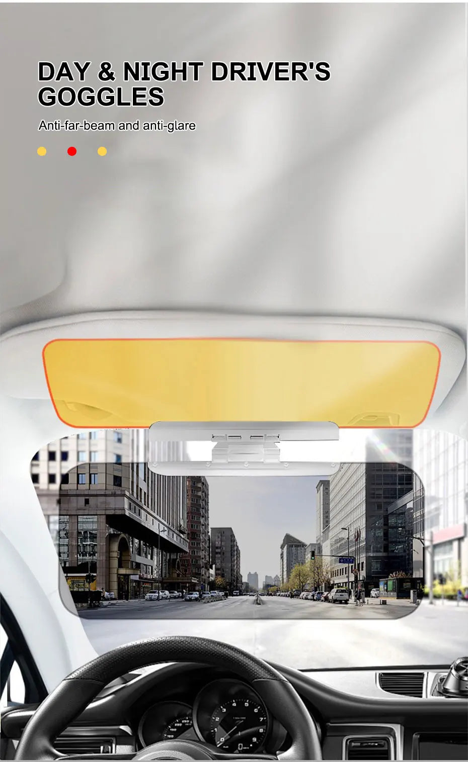 SEAMETAL Car Sun Visor HD View Day and Night Car Anti-glare Sun Visor Sun UV Blocked Clearly View Safety Driving Accessories