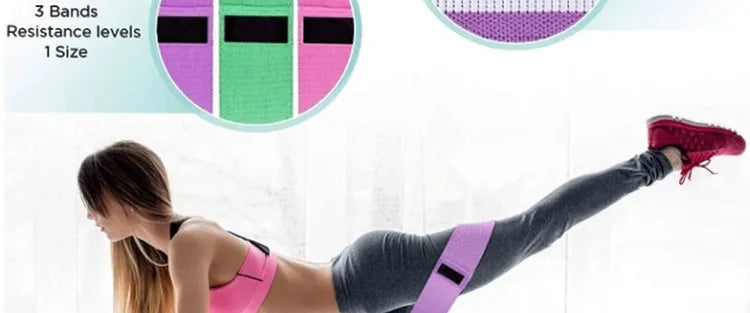 Fabric Resistance Hip Booty Bands Glute Thigh Elastic Workout Bands Squat Circle Stretch Fitness Strips Loops Yoga Gym Equipment
