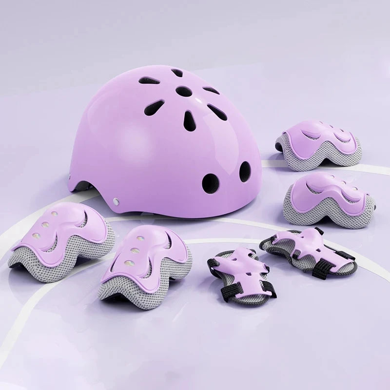2-14 years Old Bike Helmet Set Skateboard Knee Pads Protective Gear Set Kids Wrist Guards Sport Cycling Roller Skating Scoote