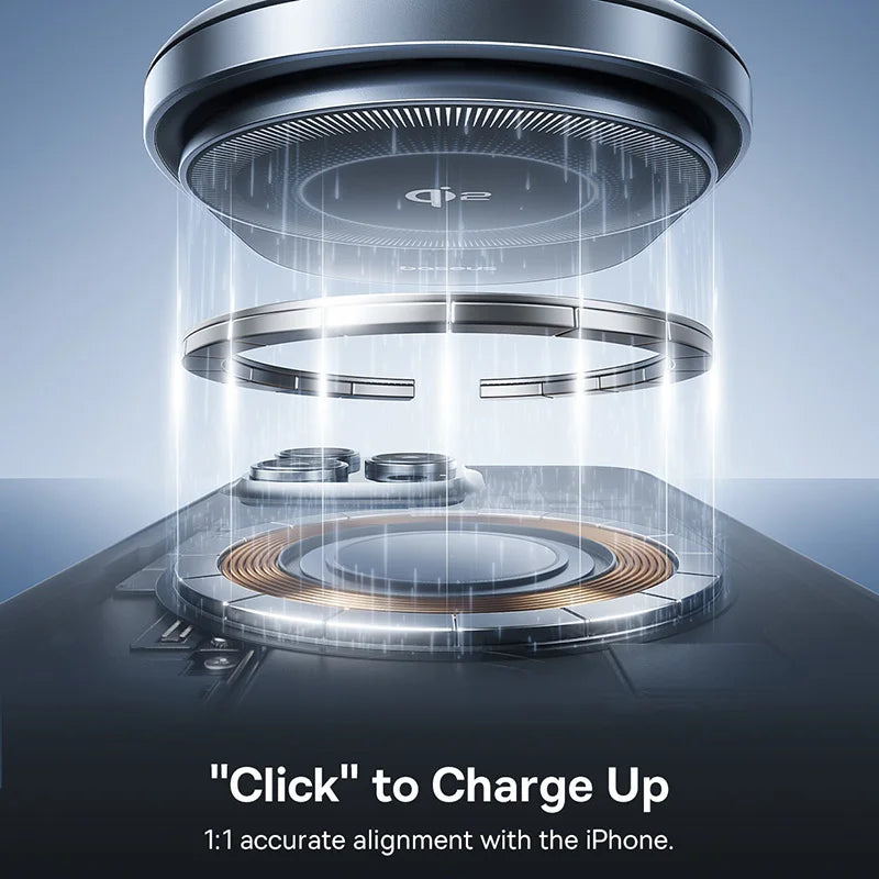 Baseus Qi2 15W Car Magnetic Wireless Charger For iPhone 16 15 14 Fast Charging For Samsung Xiaomi Car Phone Holder Cooling Fan