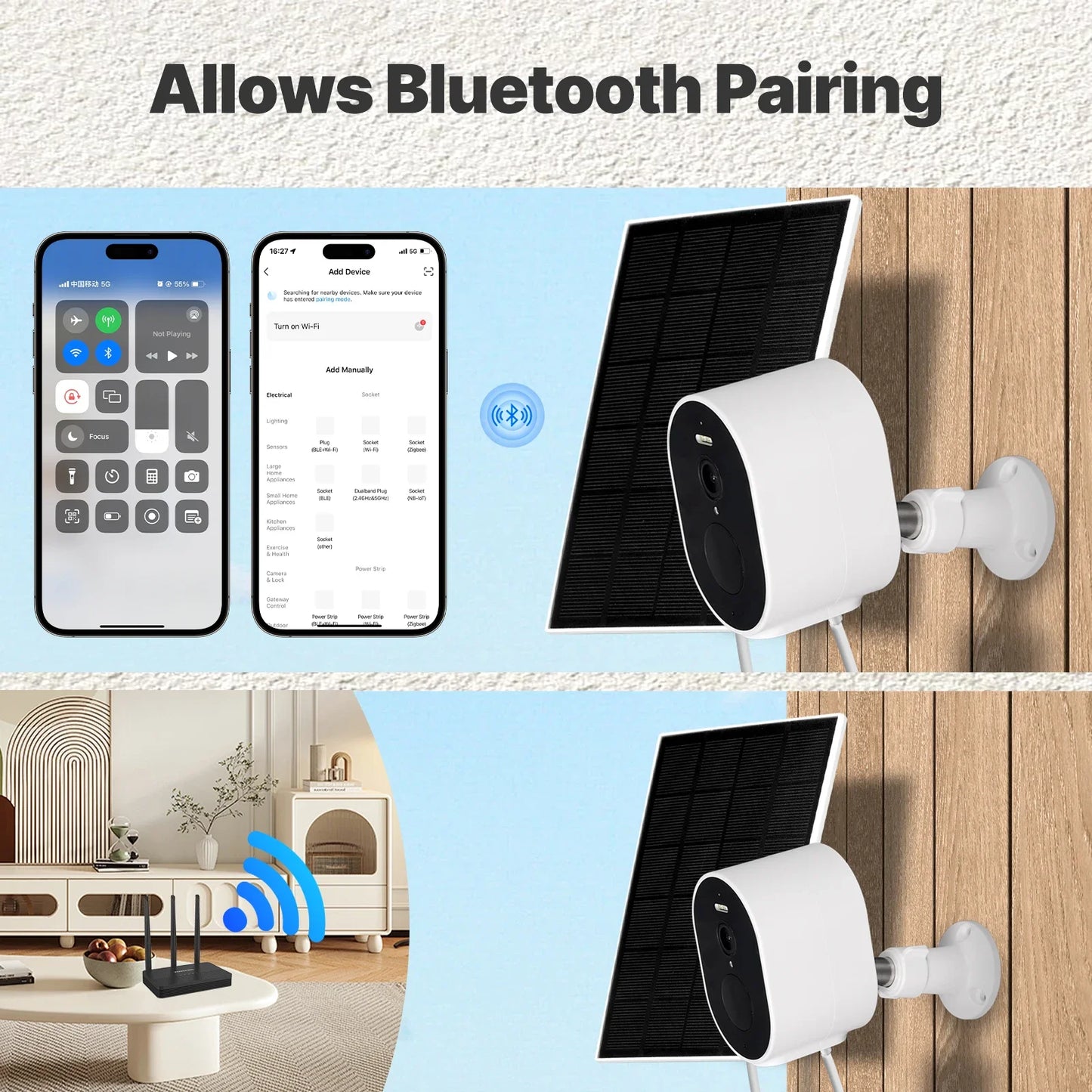 MOES Tuya WiFi 4MP HD Smart Security Camera Solar Charging IP65 Waterproof Full Color Night Vision Work With Alexa Google Home