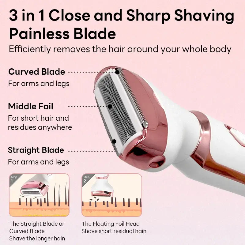 Women Hair Razor,4 In 1, Rechargeable, Face, Leg, Armpi,Bikini, Pubic.