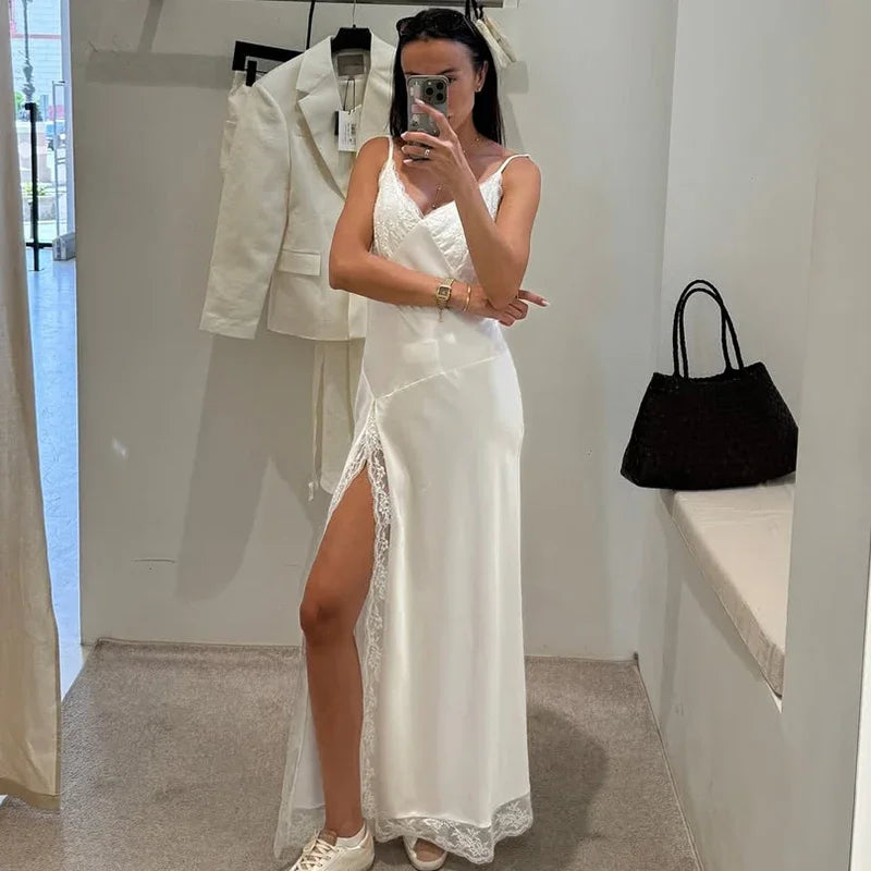 Talenza Black Luxury Evening Dress Women Sexy Lace Patchwork Sleeveless Backless Dress Elegant Party Look Fashion Female Dress