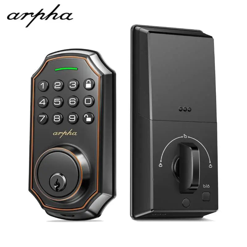 Arpha Smart Lock D180 100 Entry Codes 16 Anti Peeping Password Electronic Keypad Deadbolt Electronic Door Lock Low Battery Alarm