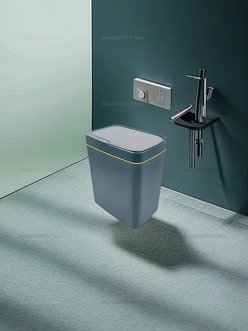 15L contactless smart sensor trash can automatically bag electronic waste trash can touchless bathroom kitchen white smart home