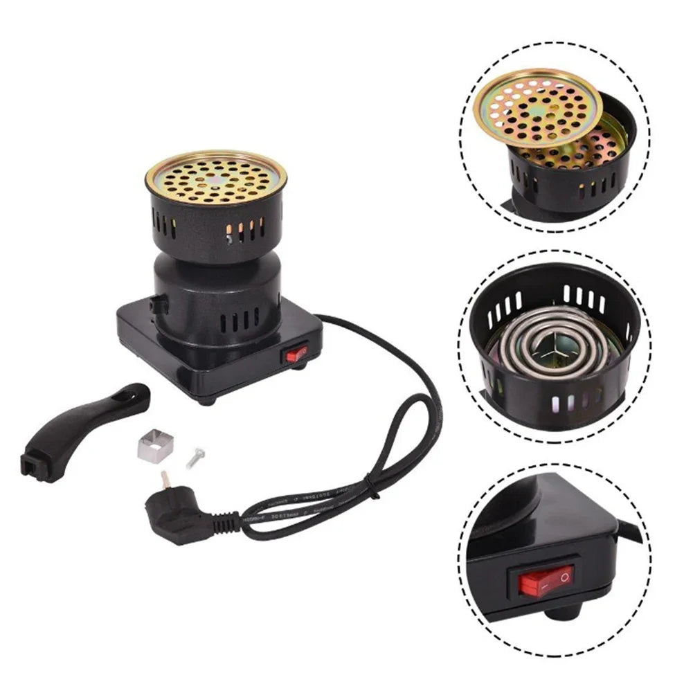 600W Electric Stove Charcoal Burner Coal Heater Shisha Hookah Heating Coal Lighter Stove for Portable Detachable BBQ Party Tool
