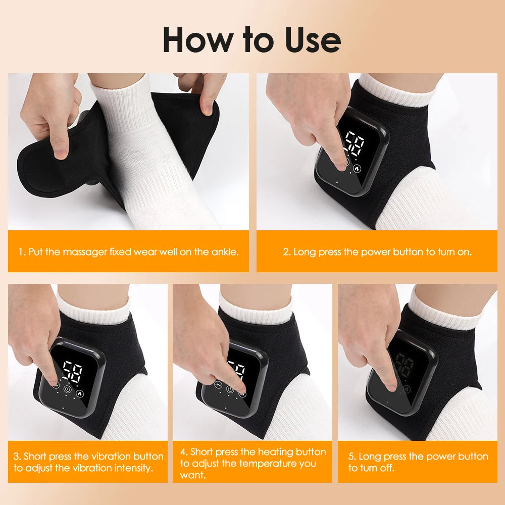 Electric Ankle Protector Ankle & Wrist Massager Foot Brace Hot Compress Vibration Ankle Support Guard Band Muscle Relaxation