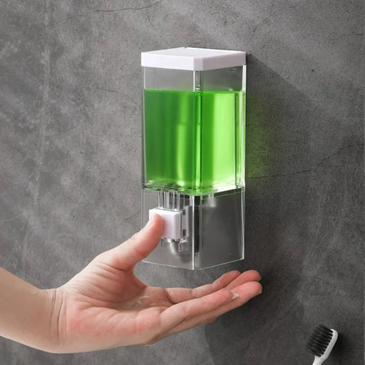 Non-punching Manual Press Soap Dispenser Bathroom Wall Hanging Traceless Paste Disinfectant Bottle Transparent Soap Dispenser