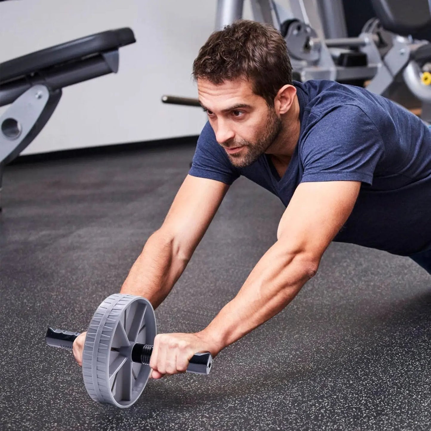 Abdominal Exercise Wheel Ab Roller Comfortable Handle Training Workout Equipment for Gym Body Fitness Strength