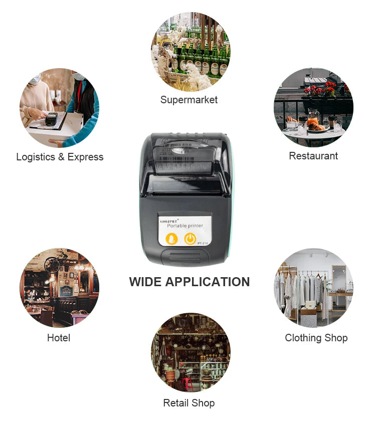 Mini Receipt Printer Portable, Bluetooth, Ticket ,Bill Receipt, POS, iOS/Android