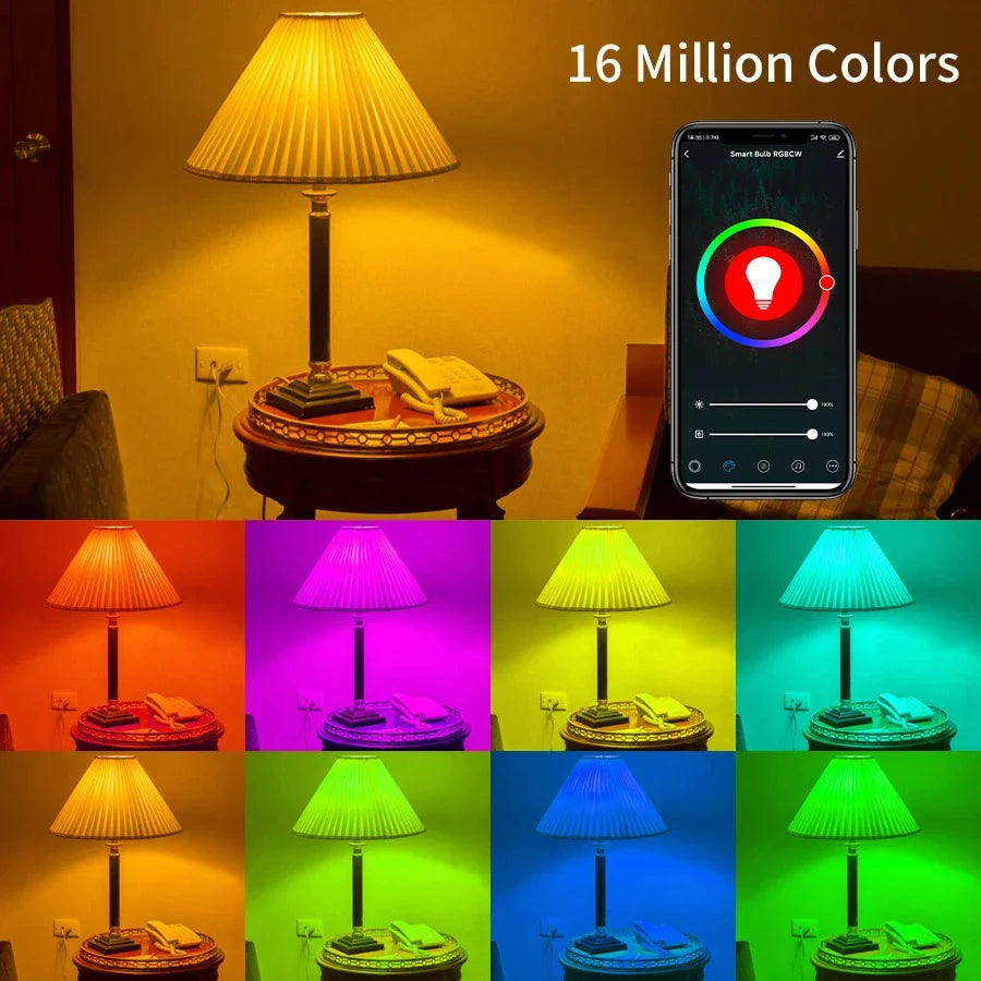 Tuya WiFi Smart Bulb RGB LED Light Bulbs 220V 110V 10W 15W 20W E27 LED Lamp Smart Life APP Alexa Google Home Alice Voice Control