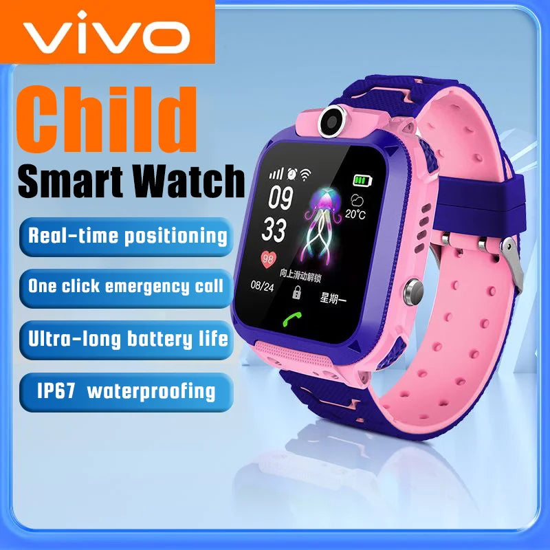 VIVO Kids 4G Smart Watch Sim Card Call Child SmartWatch SOS GPS Location Tracker Camera Waterproof Watch Gift For Ios Android