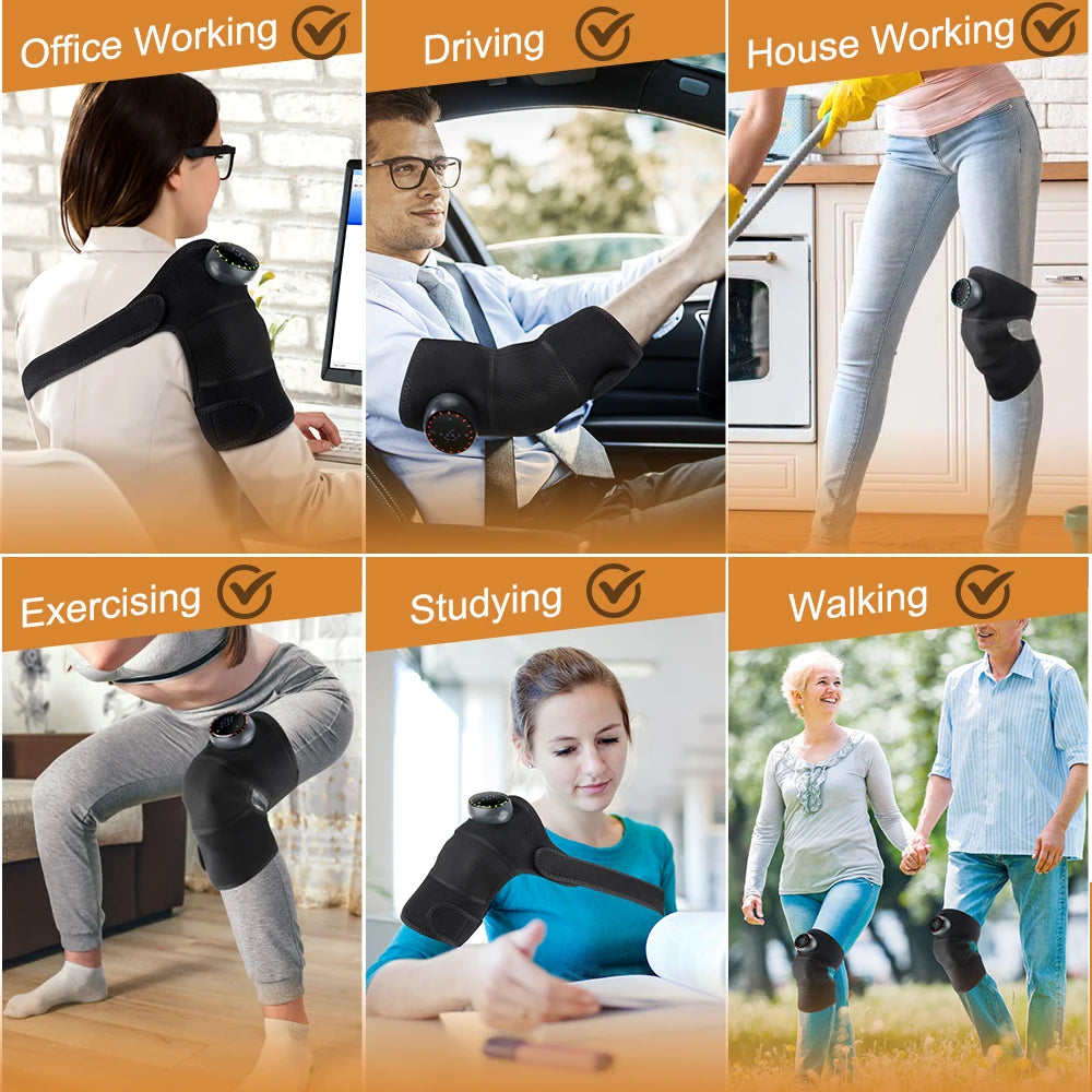 Electric Heating Shoulder Brace LED Display Vibration Shoulder Massage Support Belt Strap For Joint Brace Care Muscle Relaxation