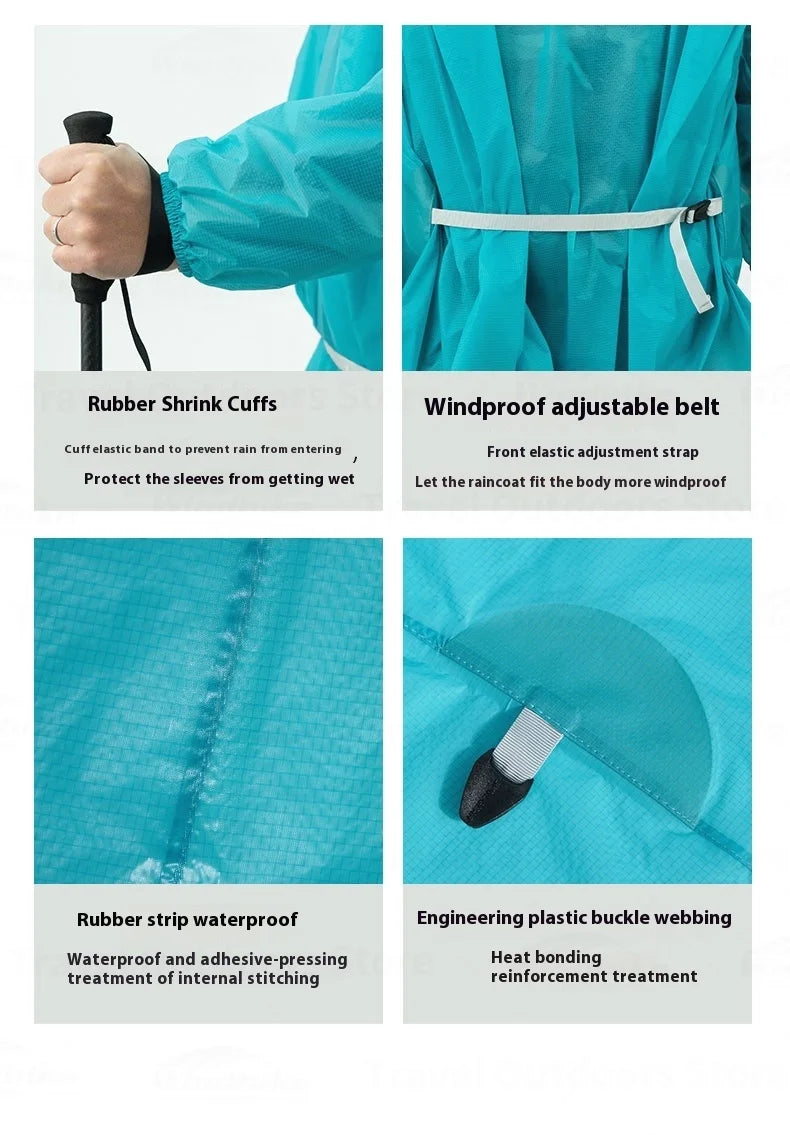 3F UL GEAR Sleeve Raincoat Lightweight Windproof and Waterproof PU5000mm 3D Silicon Coating Fabric About 180g Nylon Polyester