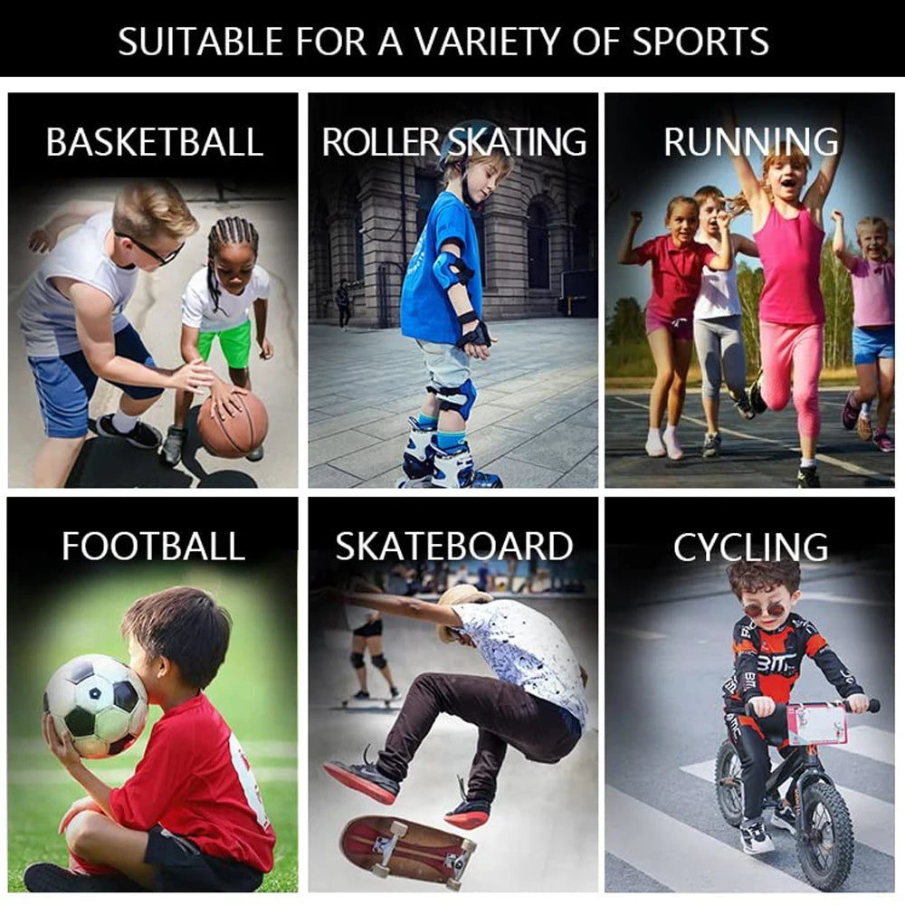 1Pair Youth Children Sports Anti-Collision Knee Pads Elastic Breathable Knee Support for Cycling Basketball Football Skateboard