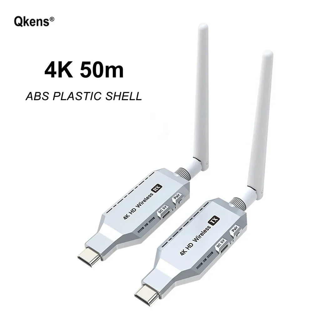 4K Wireless HDMI Extender 1x2 Splitter Video Transmitter and Receiver Display Adapter for DVD Camera Laptop PC To TV Projector