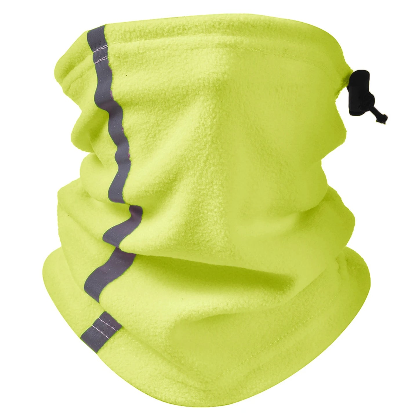 Winter Fleece Neck Warmer Reflective Neck Gaiter with Adjustable Drawstring Skiing Windproof Ski Neck Gaiter for Skiing Hiking