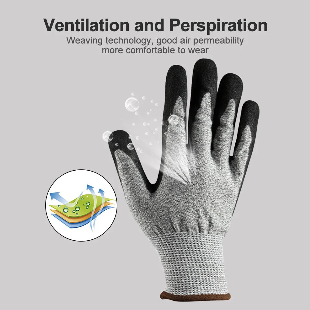 Level 5 Cut Resistant Gloves 3D Comfort Stretch Fit Washable Anti-cut Protective Gloves for Construction Gardening
