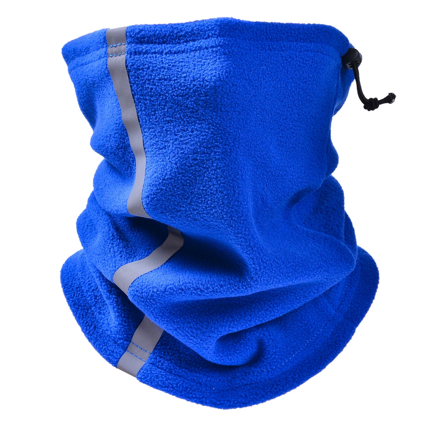 Winter Fleece Neck Warmer Reflective Neck Gaiter with Adjustable Drawstring Skiing Windproof Ski Neck Gaiter for Skiing Hiking
