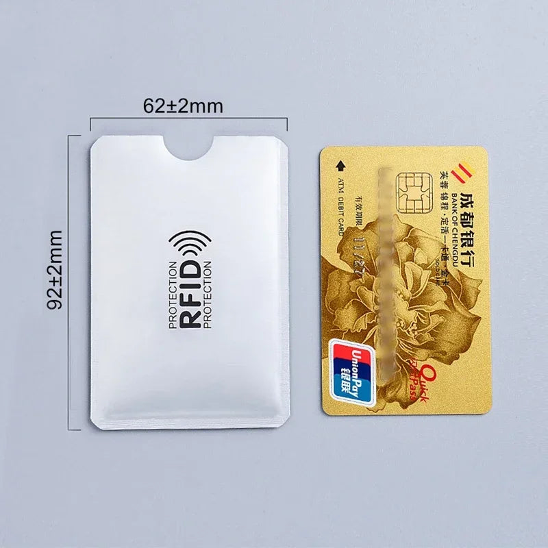 5/10/20pcs Portable Anti Rfid Wallet Blocking Reader Lock Bank Card Holder Id Bank Card Case Protection Metal Credit Card Holder