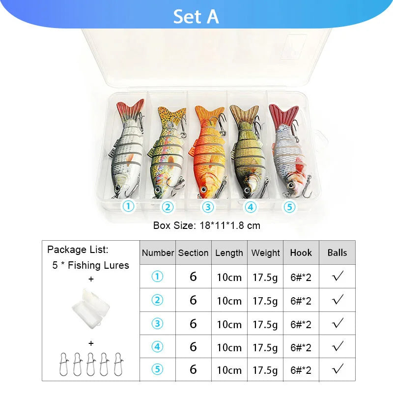 VTAVTA 5pcs Fishing Lures Set Wobblers Crankbaits Fishing Box For Wobblers Swimbait Artificial Bait Kit Hard Lure Fishing Tackle
