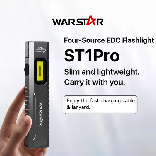 Portable Strong Light Work Light St1 Pro, 1500 High Lumens and High Brightness, Multi-Mode Operation, Aluminum Alloy Material, Durable and Drop-Resistant, Rechargeable Lithium Battery with 1000Mah High Capacity, Outdoor Emerg