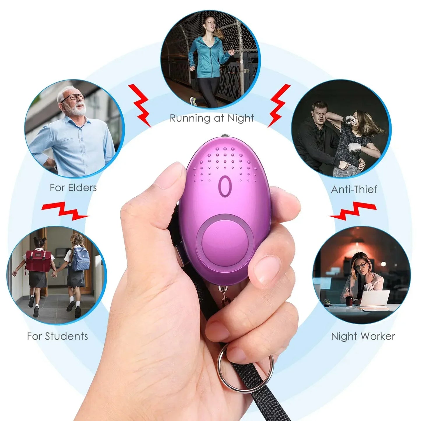Self Defense Keychain for Women - Personal Safety Alarm with LED Light & Emergency Whistle | Protective Security Accessories